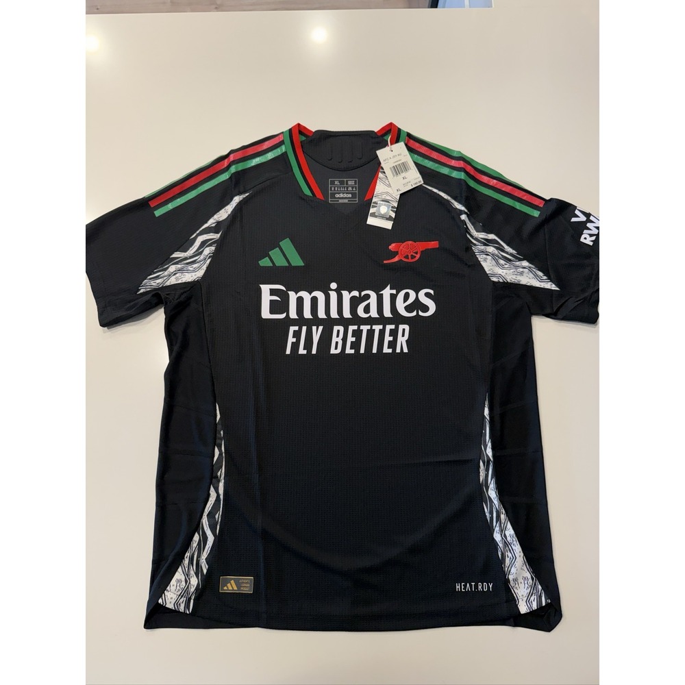 Adidas Arsenal FC Away Authentic Soccer Jersey Men's XL Black 2024/25 HEAT.RDY